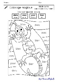 Coloriage magique : pour avec dans bien