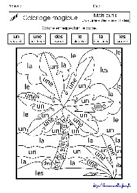 Coloriage magique : le la un une des les